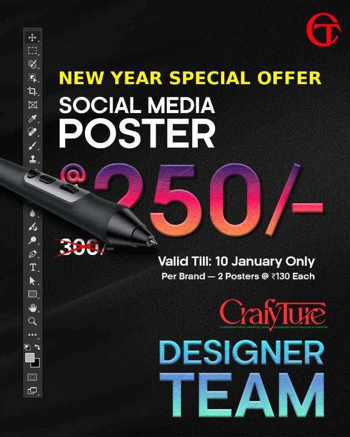 Social media creative design for brand marketing by Crafture